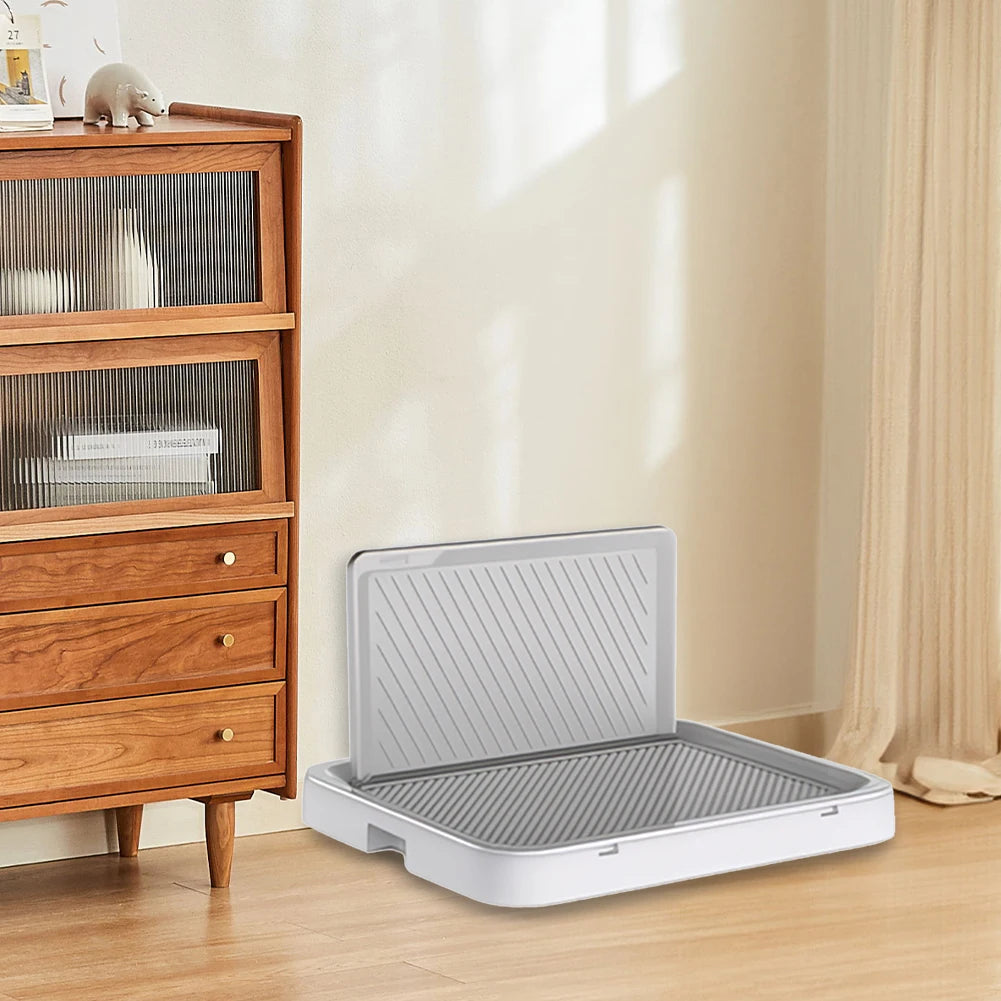 Alloet Dog Potty Tray With Pee Wall Pan For Indoor Training Portable Non Slip Base Home Use