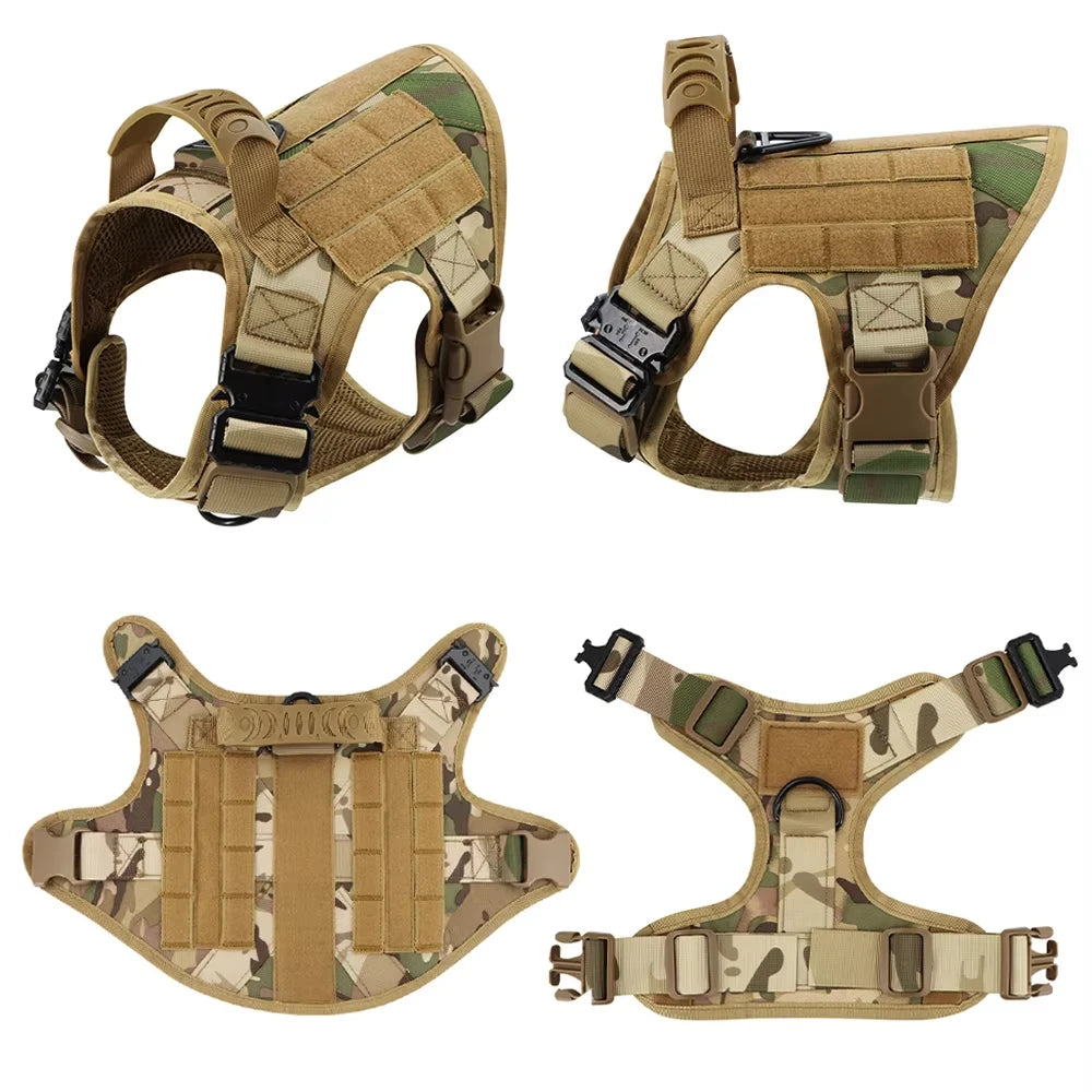 PETRAVEL Tactical Dog Harness Vest With Training Leash Set