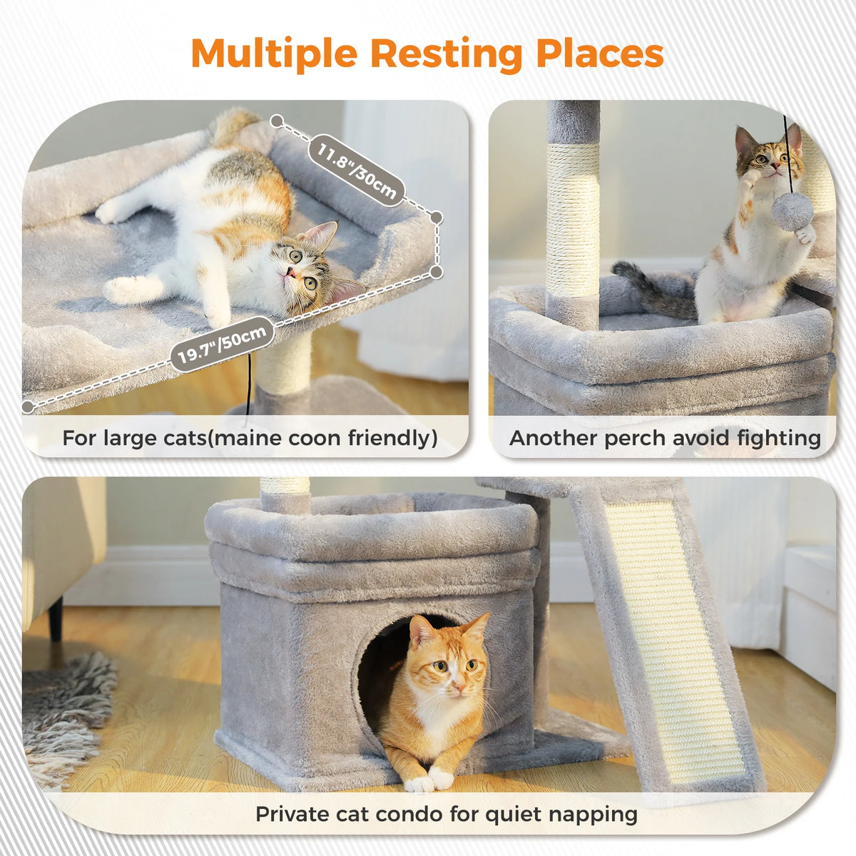 PAWZ Road Cat Tree Tower With Scratching Post And Perch