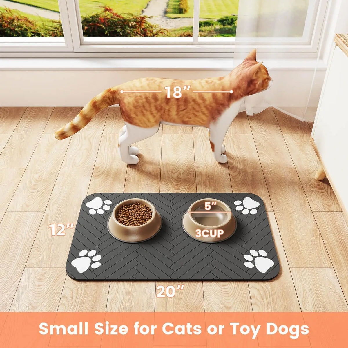 Quick Dry Absorbent Pet Feeding Mat With Waterproof Rubber Backing