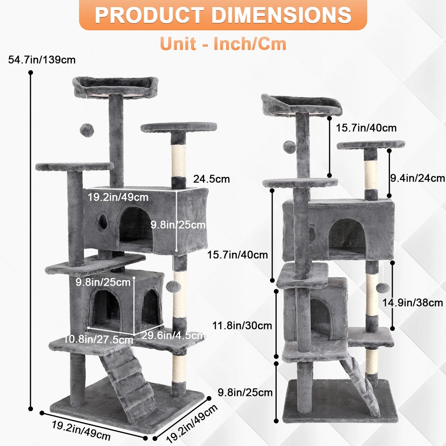 PremiumQuality Plus Multilevel Cat Tree Tower With DurableSisal Posts SleepingPad