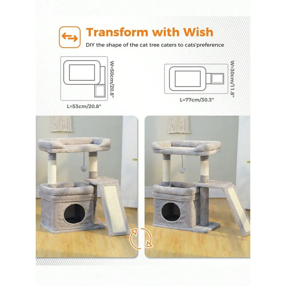 Indoor Natural Sisal Scratching Cat Tree With Top Perch