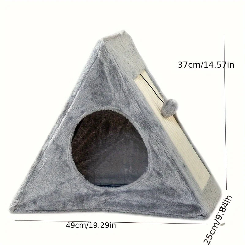 Zhejiang Cat Bed With Plush Ball Toy And Built In Sisal Scratching Board For All In One Cat Retreat