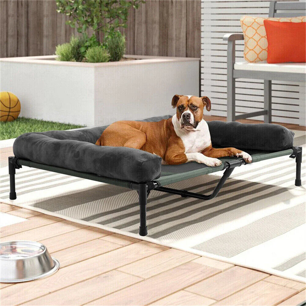 Borwartcn Outdoor Raised Dog Bed With Cooling Breathable Mat