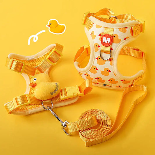 Cartoon Duck Dog Harness And Leash Set By NONE