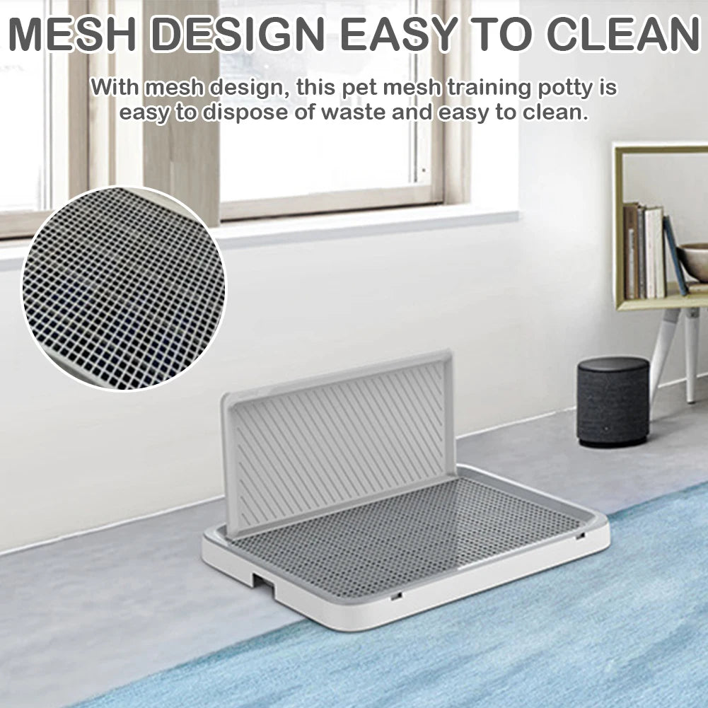 Alloet Dog Potty Tray With Pee Wall Pan For Indoor Training Portable Non Slip Base Home Use