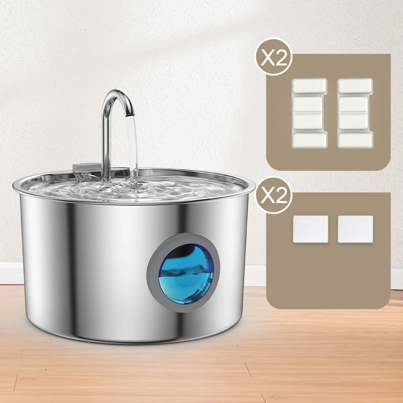 OPETH Stainless Steel Automatic Cat Water Fountain With Filters