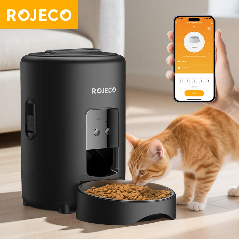 ROJECO Automatic Cat Feeder WiFi App Remote Control