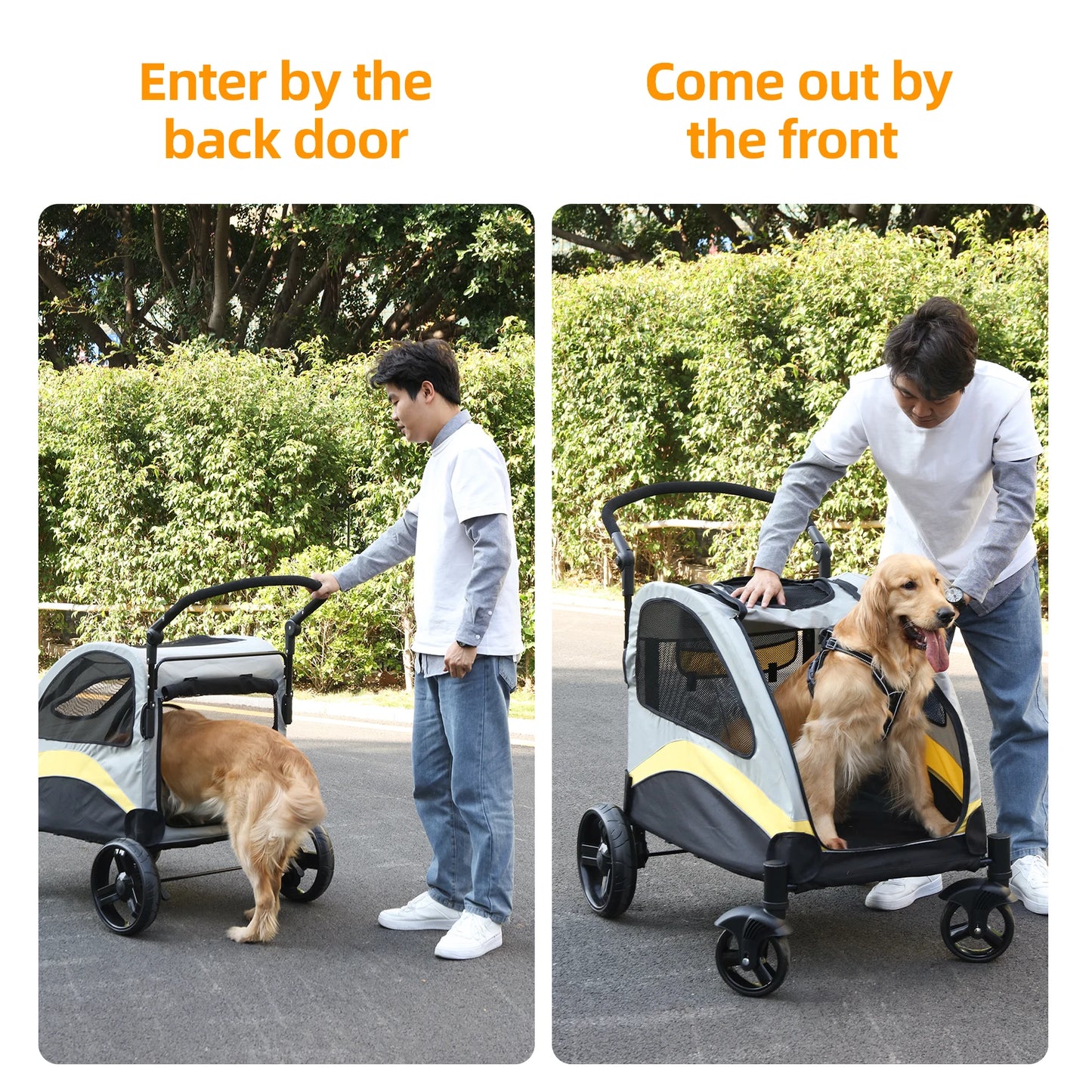 Portable Pet Stroller Four Wheel Foldable Travel Carrier