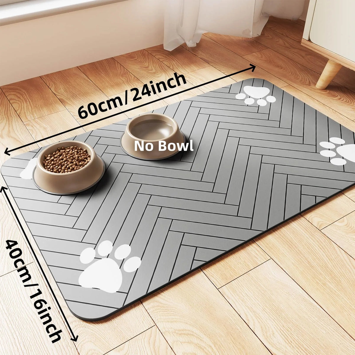 Quick Dry Absorbent Pet Feeding Mat With Waterproof Rubber Backing