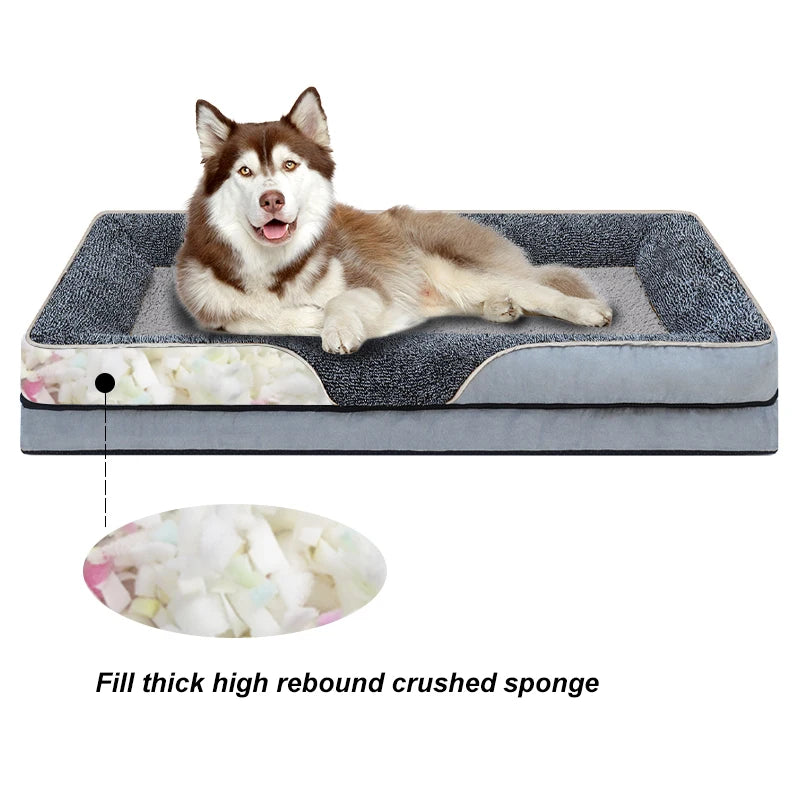 Jiangsu Oversized Dog Bed Removable Washable All Season Sofa With Raised Edges Cozy