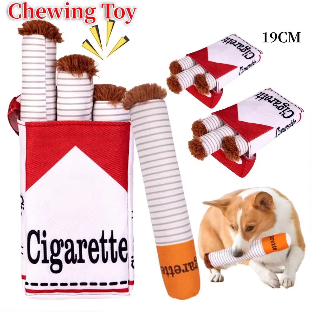 APWIKOGER Cigarettes Dog Toy Imitation Cigar Plush Chew Toy