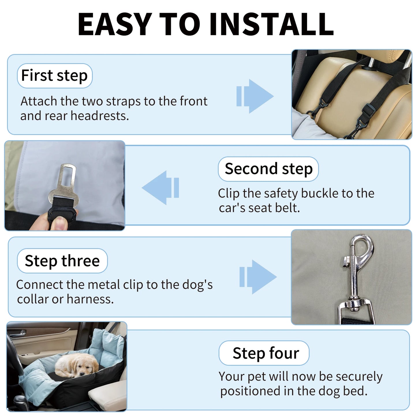 Dog Car Seat Travel Bed and Booster for Small Dogs