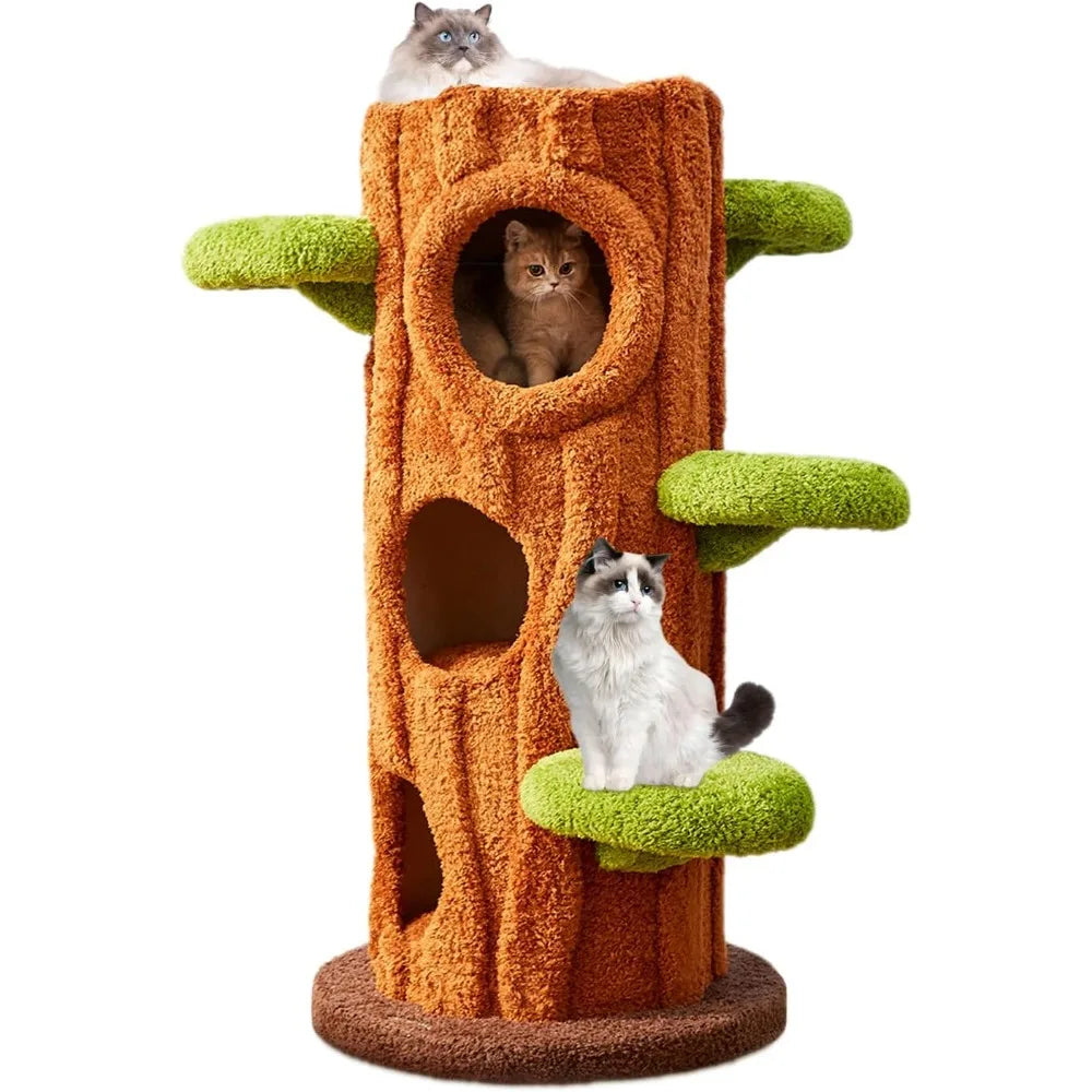 MKDK Luxury Natural Cat Tree Indoor Multi Level Tower