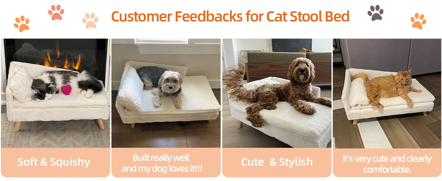 BORWARTCN Premium ErgonomicallyContoured Elevated Dog Sofa Bed With Backrest Deluxe