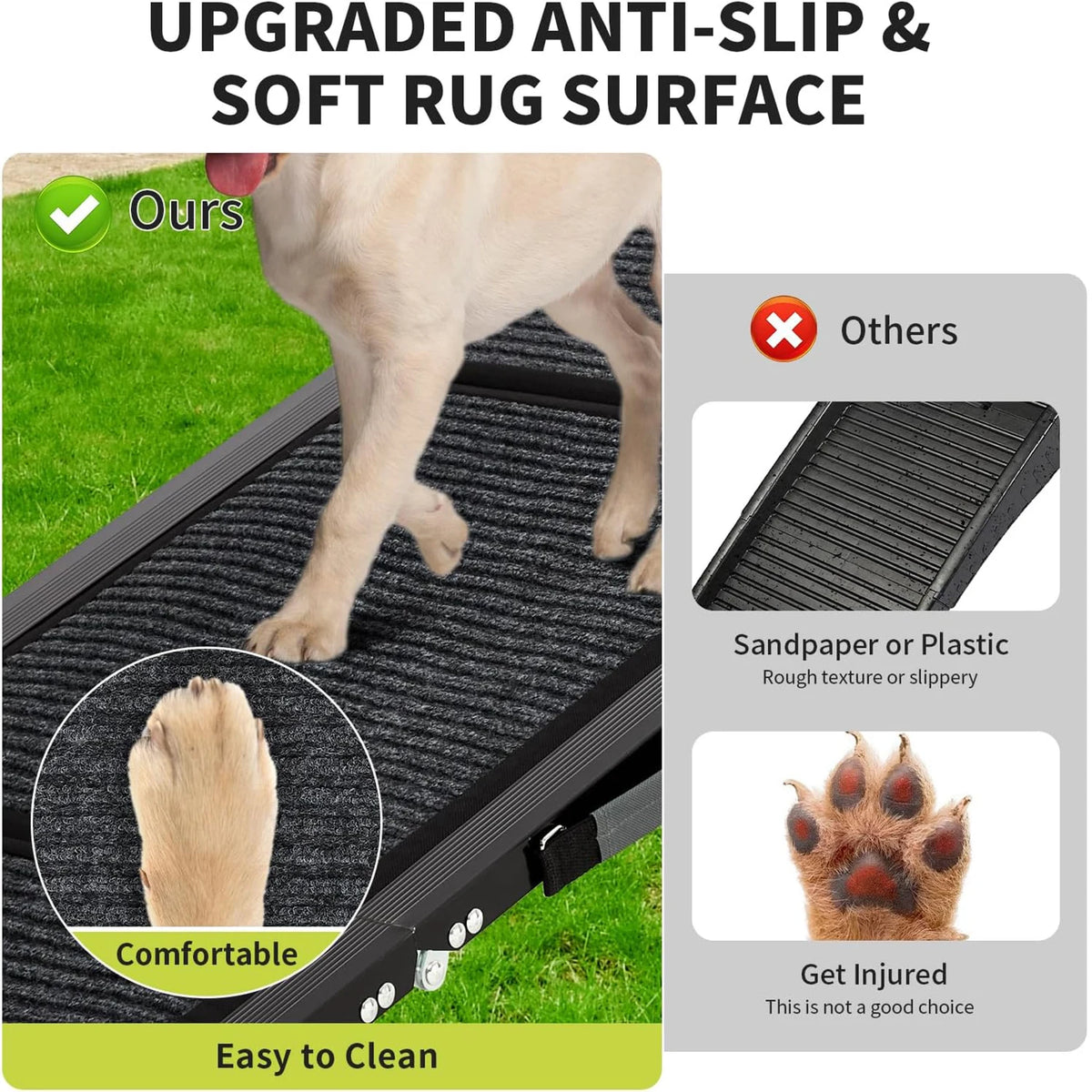 HiMISS Folding Dog Car Ramp With Non Slip Surface
