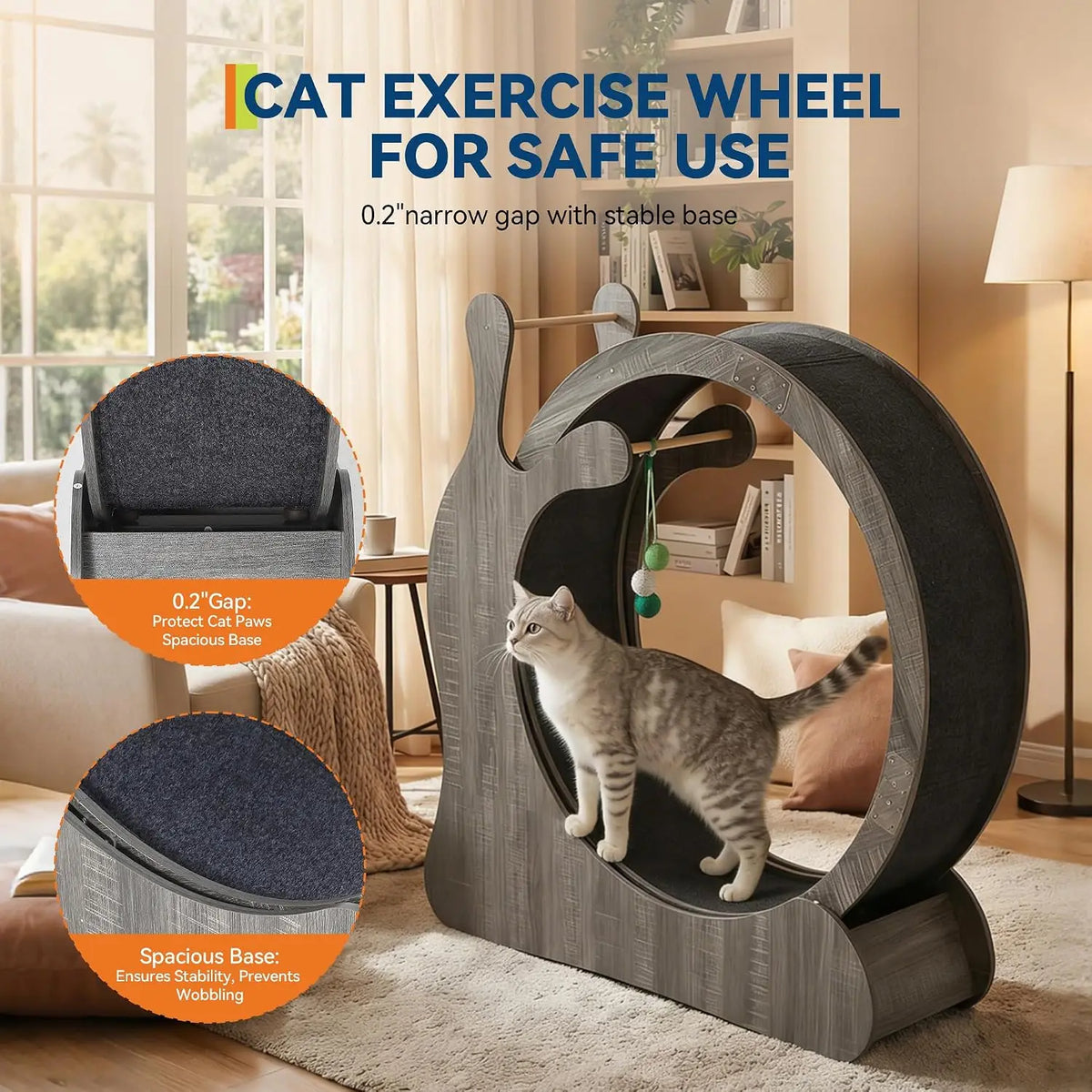 Garvee Cat Treadmill Exercise Wheel With Scratching Board