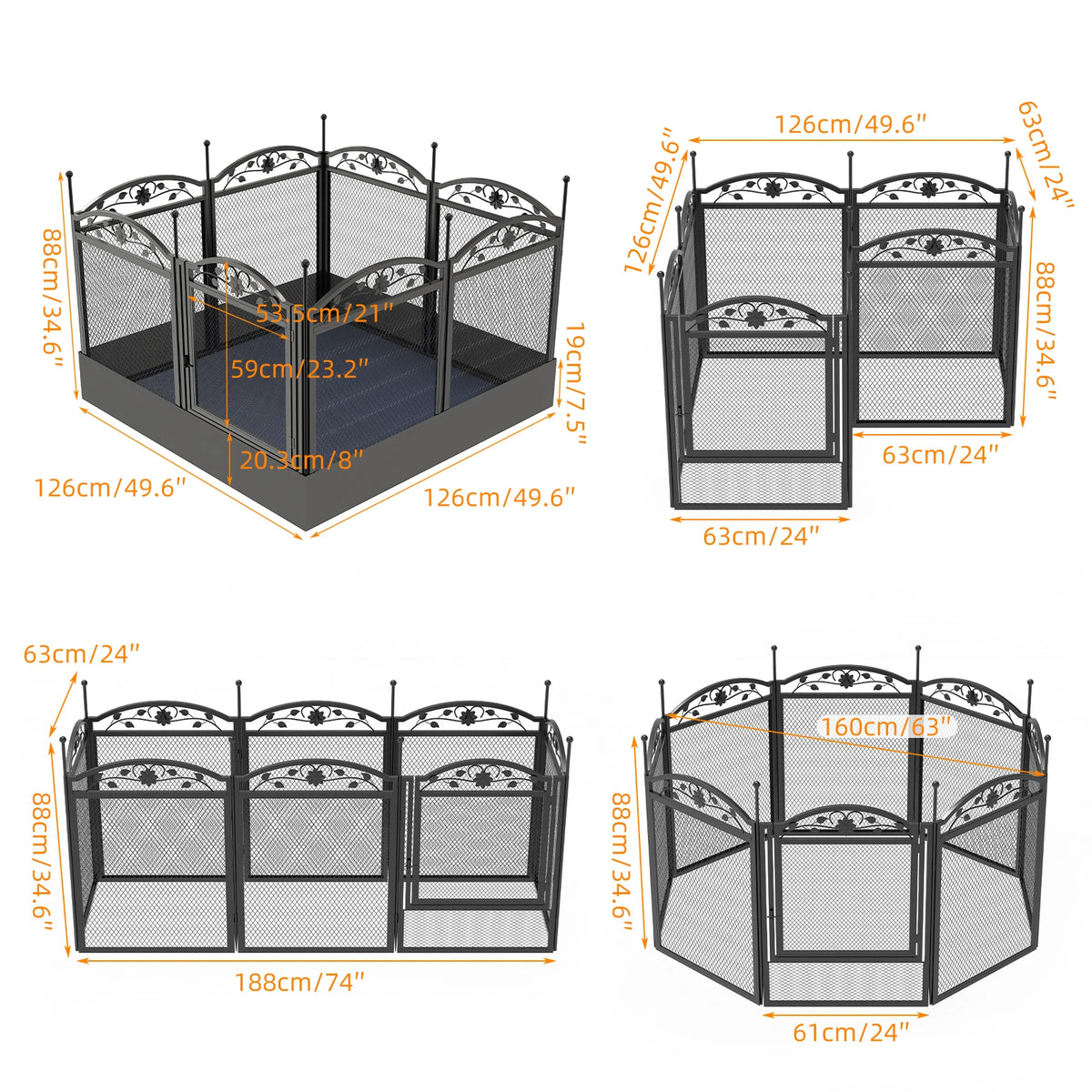 Bingopaw Heavy Duty Metal Dog Playpen Indoor Outdoor