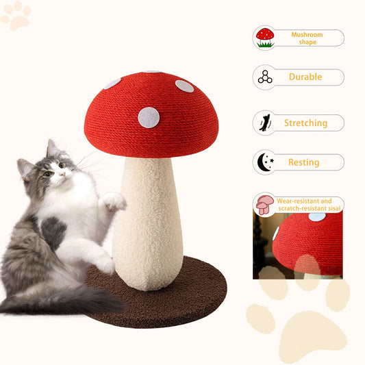 Oor Cats Mushroom Shaped Vertical Scratching Post Sisal