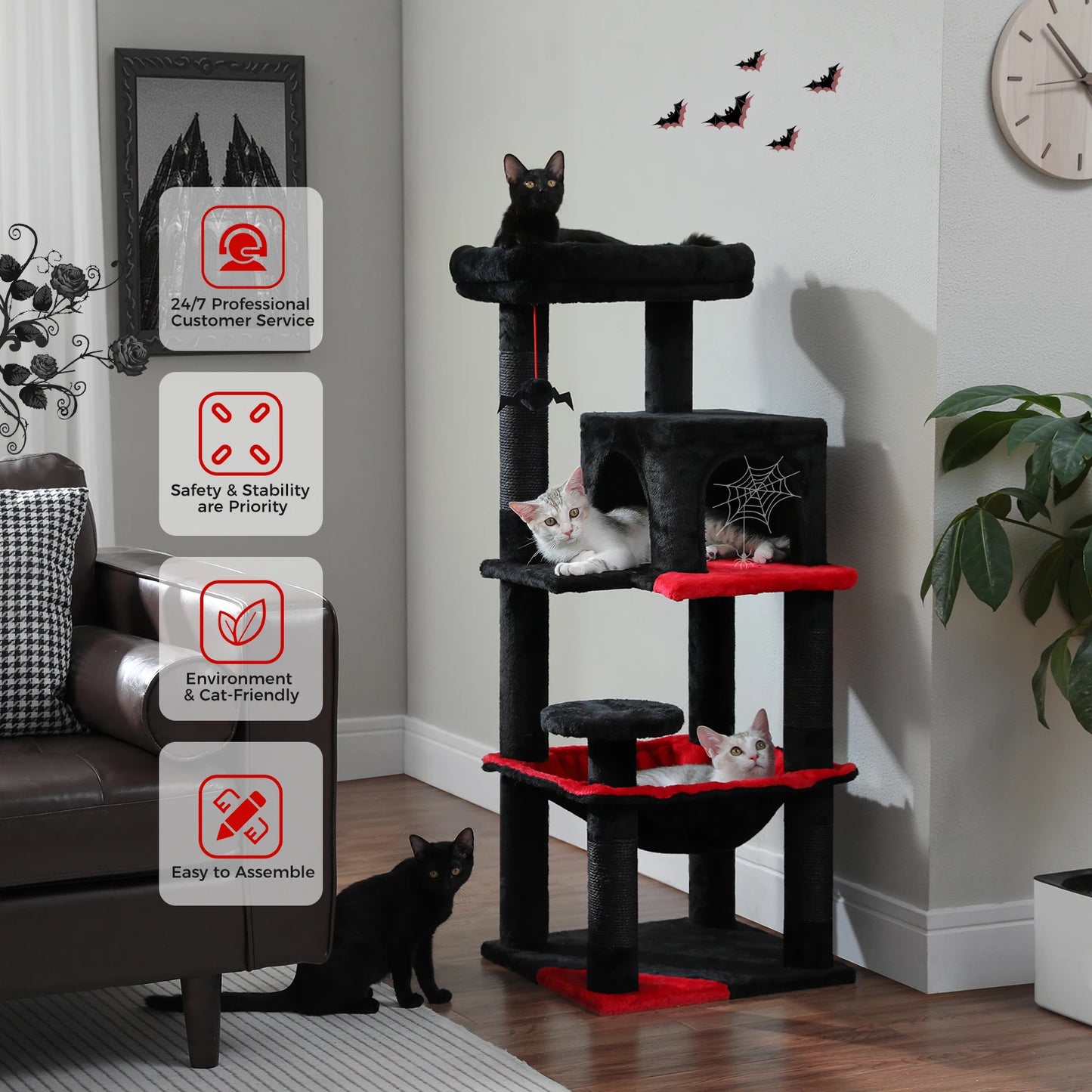 PAWZ Road 4 Tier Gothic Cat Tree For Indoor Cats