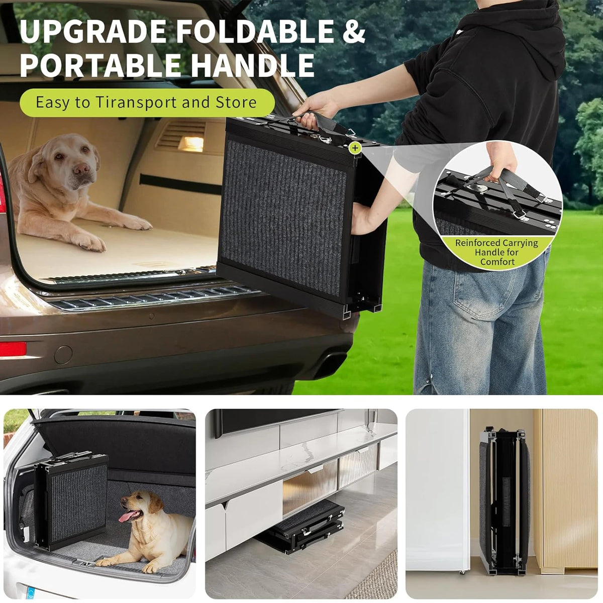HiMISS Folding Dog Car Ramp With Non Slip Surface