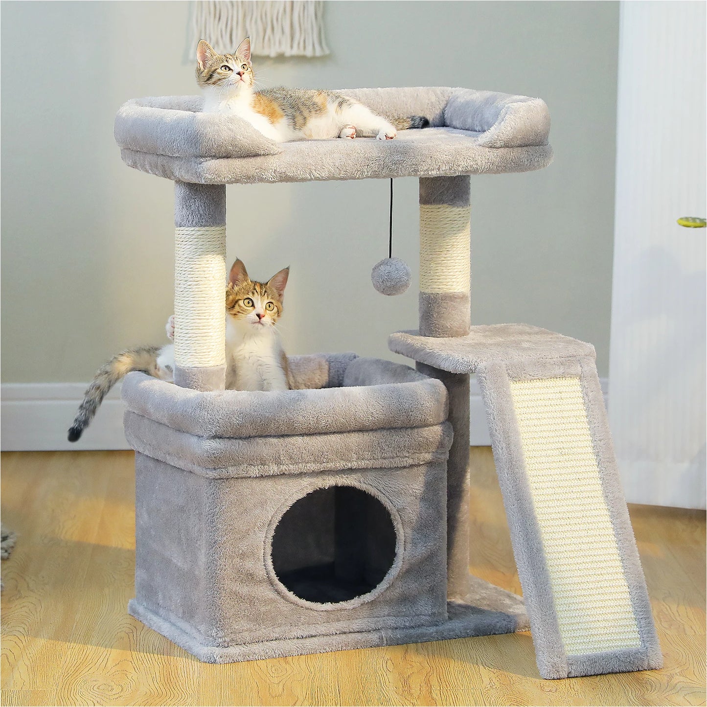 PAWZ Road PremiumPlus Indoor Cat Tree Tower With Durable ScratchingPostAccessorySet