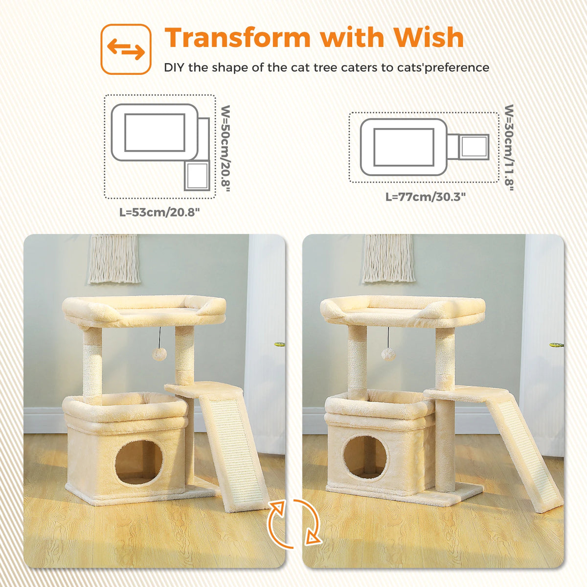 PAWZ Road Cat Tree Tower With Scratching Post And Perch
