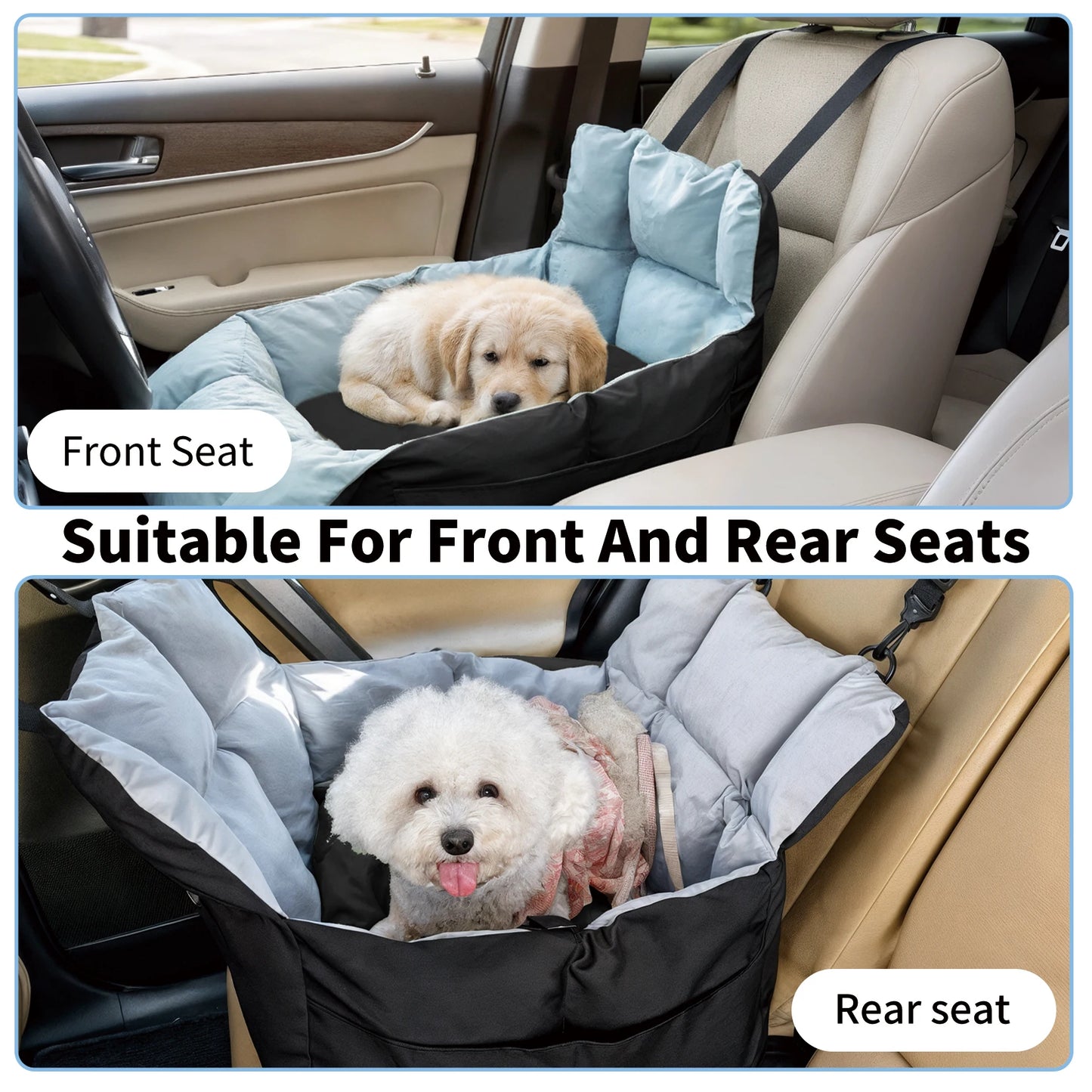 Dog Car Seat Travel Bed and Booster for Small Dogs