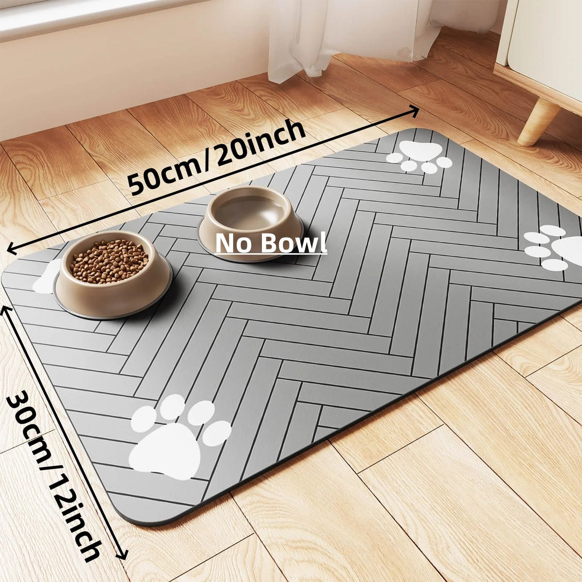 Quick Dry Absorbent Pet Feeding Mat With Waterproof Rubber Backing