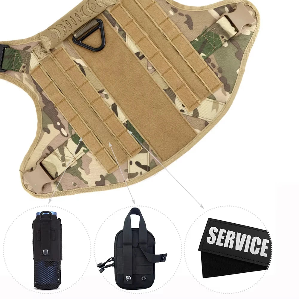 PETRAVEL Tactical Dog Harness Vest With Training Leash Set