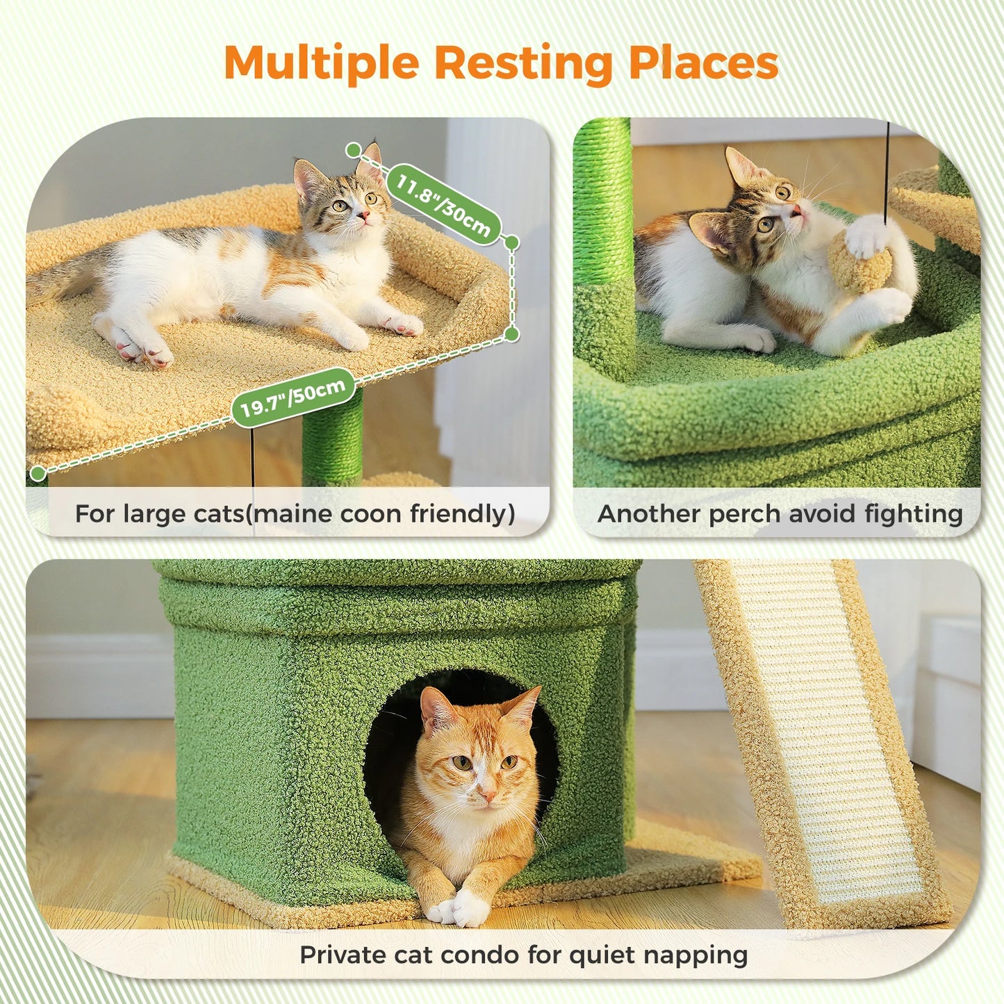PAWZ Road Small Cat Tree Indoor Tower With Sisal Scratching Post And Top Perch Cat Condo
