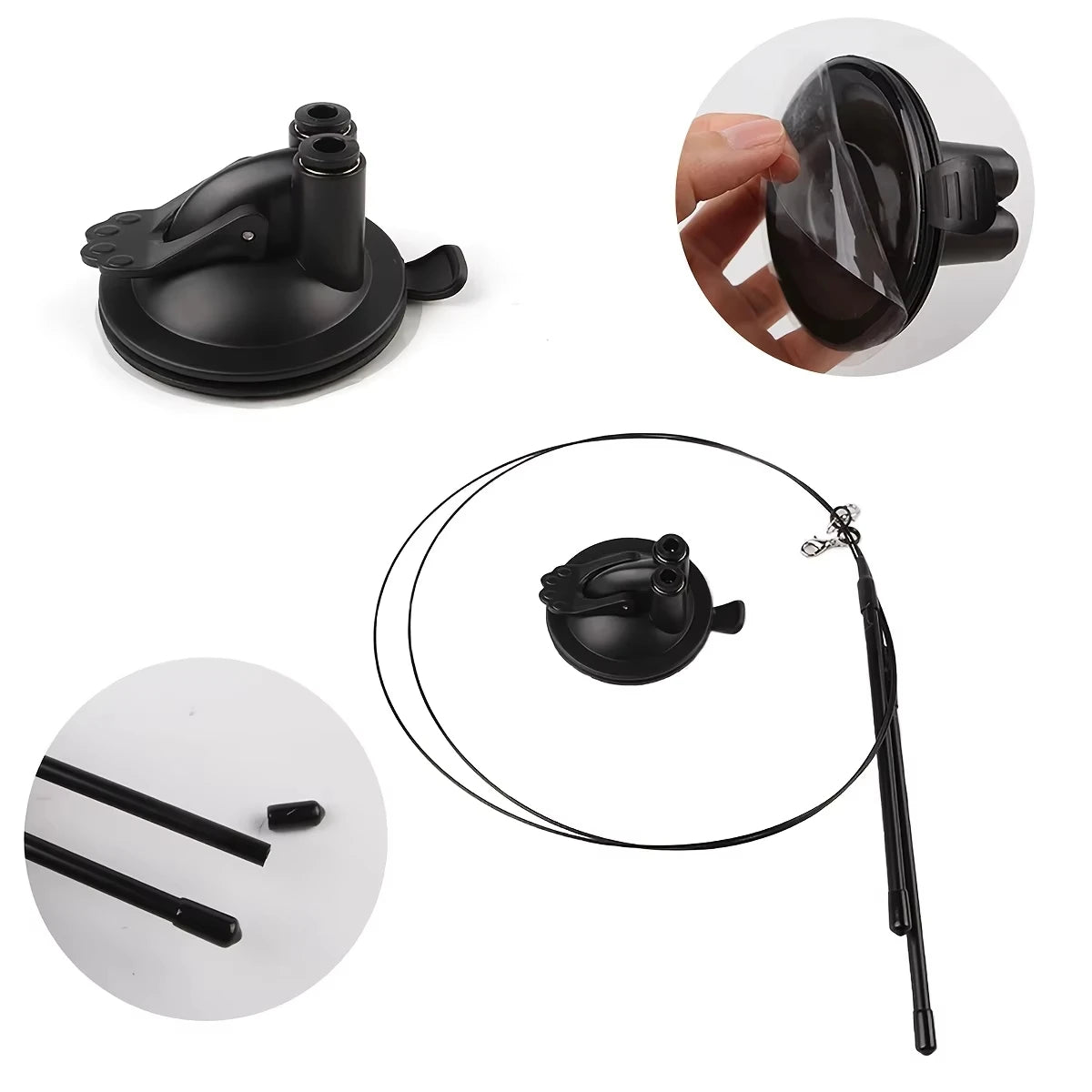 Interactive Cat Wand Toy With Non Slip Suction Base