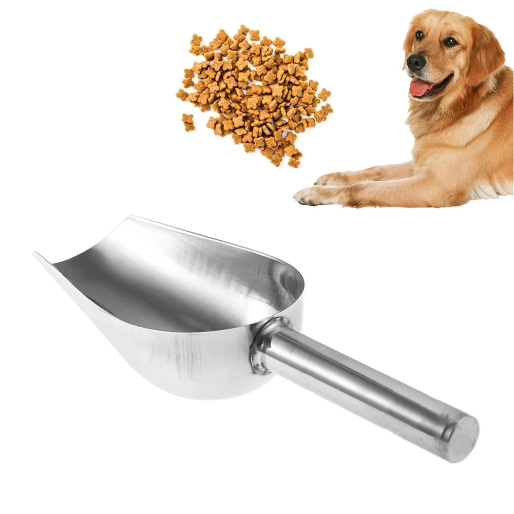 Stainless Steel Pet Feeding Shovel Cat And Dog Food Scoop With Large Capacity Design
