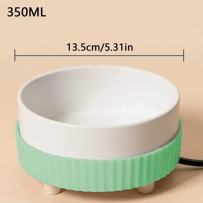Premium Heated Cat Water Bowl With Rechargeable Heating Technology CeramicMaterial