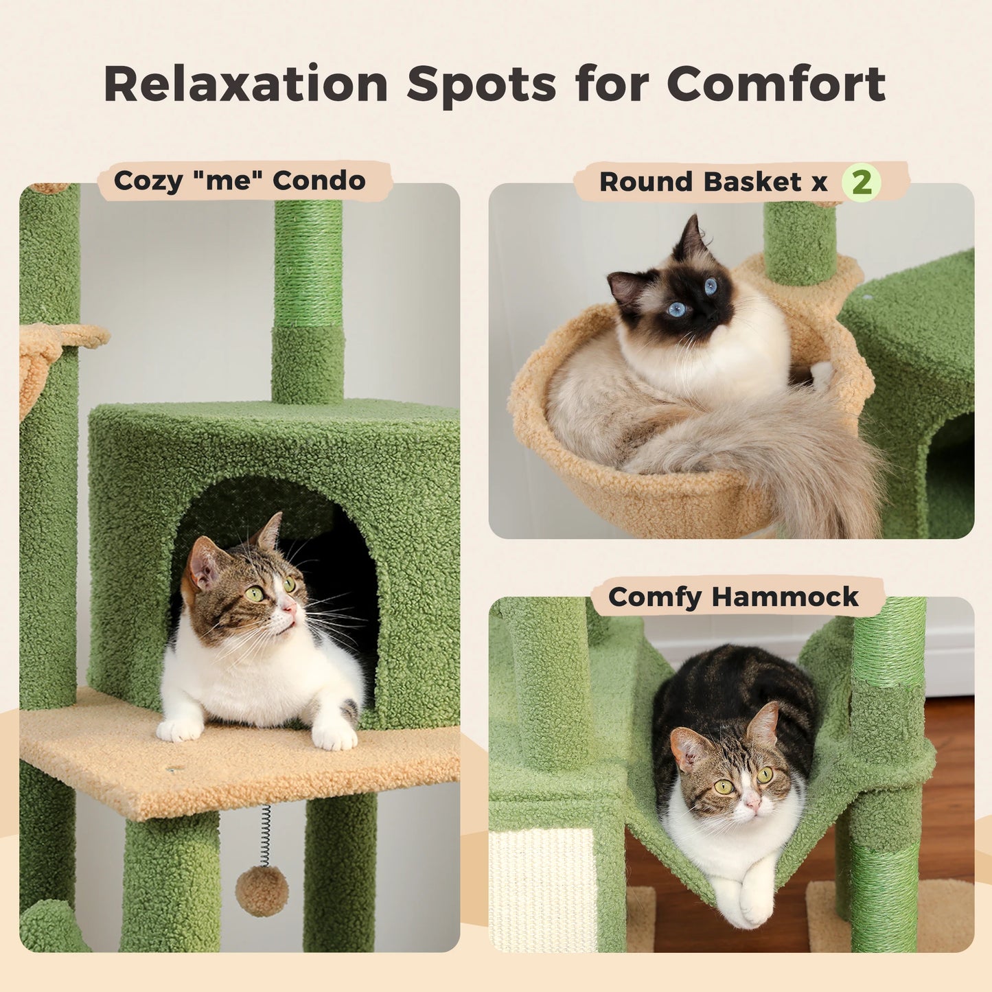 PAWZ Road Cactus Cat Tree Floor To Ceiling Tower