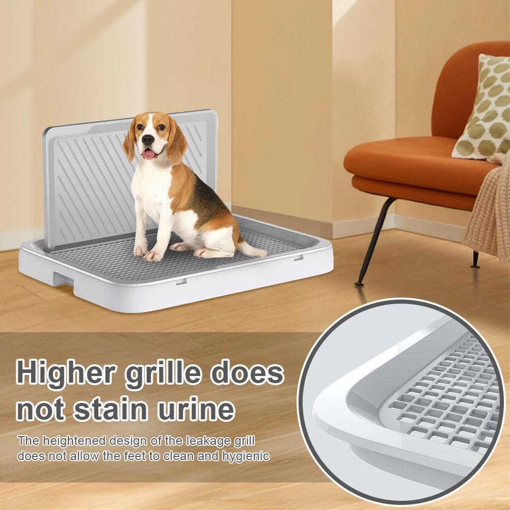 Alloet Dog Potty Tray With Pee Wall Pan For Indoor Training Portable Non Slip Base Home Use