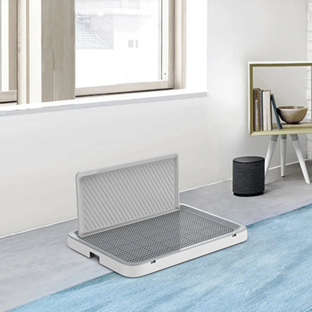 Alloet Dog Potty Tray With Pee Wall Pan For Indoor Training Portable Non Slip Base Home Use