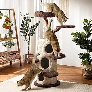 MKDK Luxury Natural Cat Tree Indoor Multi Level Tower