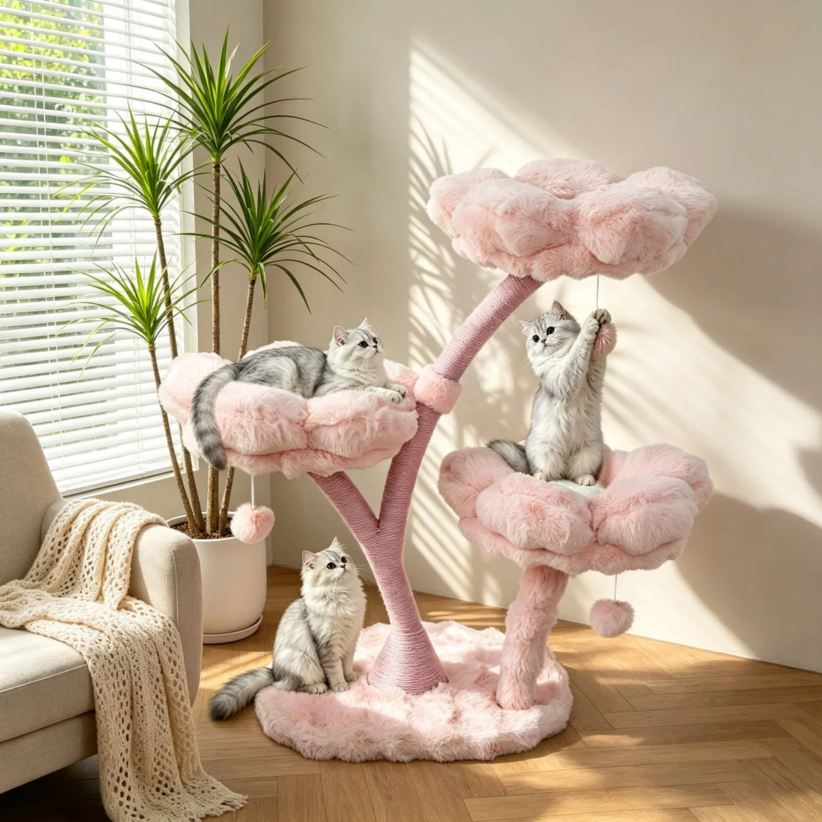 BINGOPAW Cat Tree Tower With Scratching Posts And Cozy Platforms