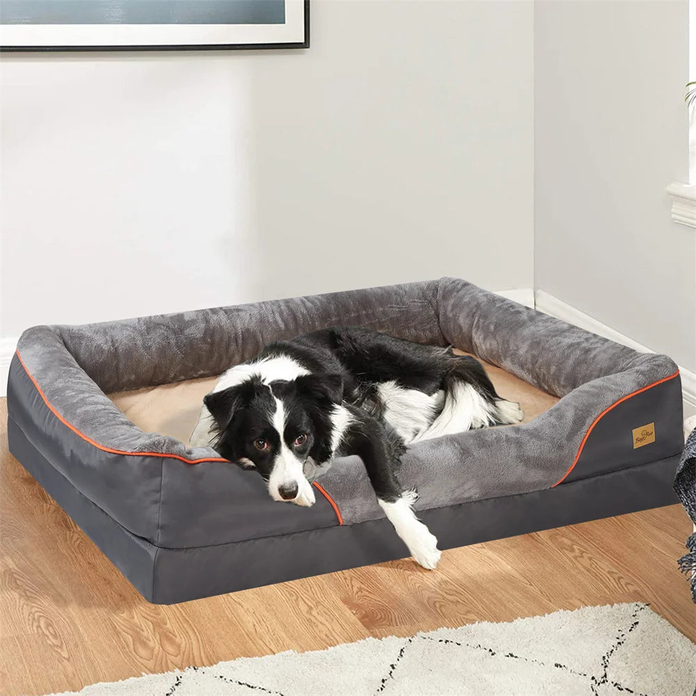 BORWARTC Orthopedic Memory Foam Dog Bed With Removable Cover