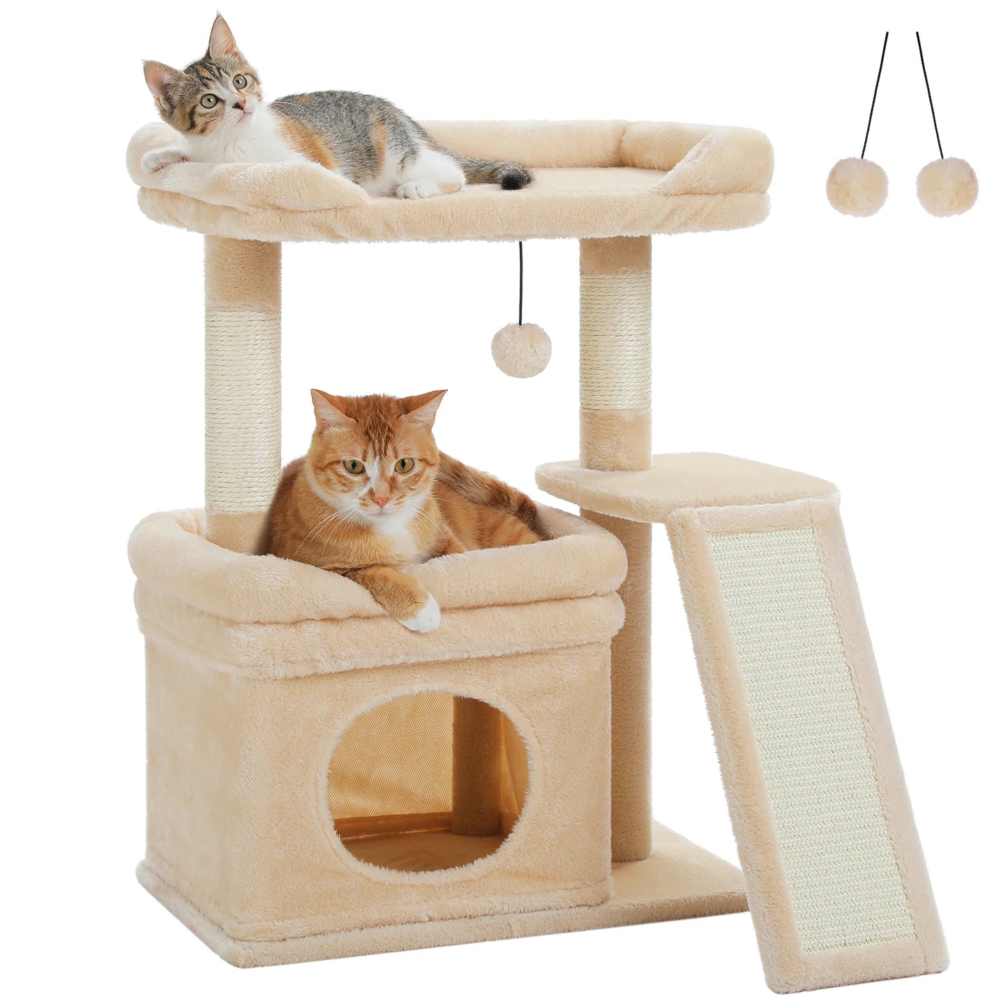 PAWZ Road PremiumPlus Indoor Cat Tree Tower With Durable ScratchingPostAccessorySet