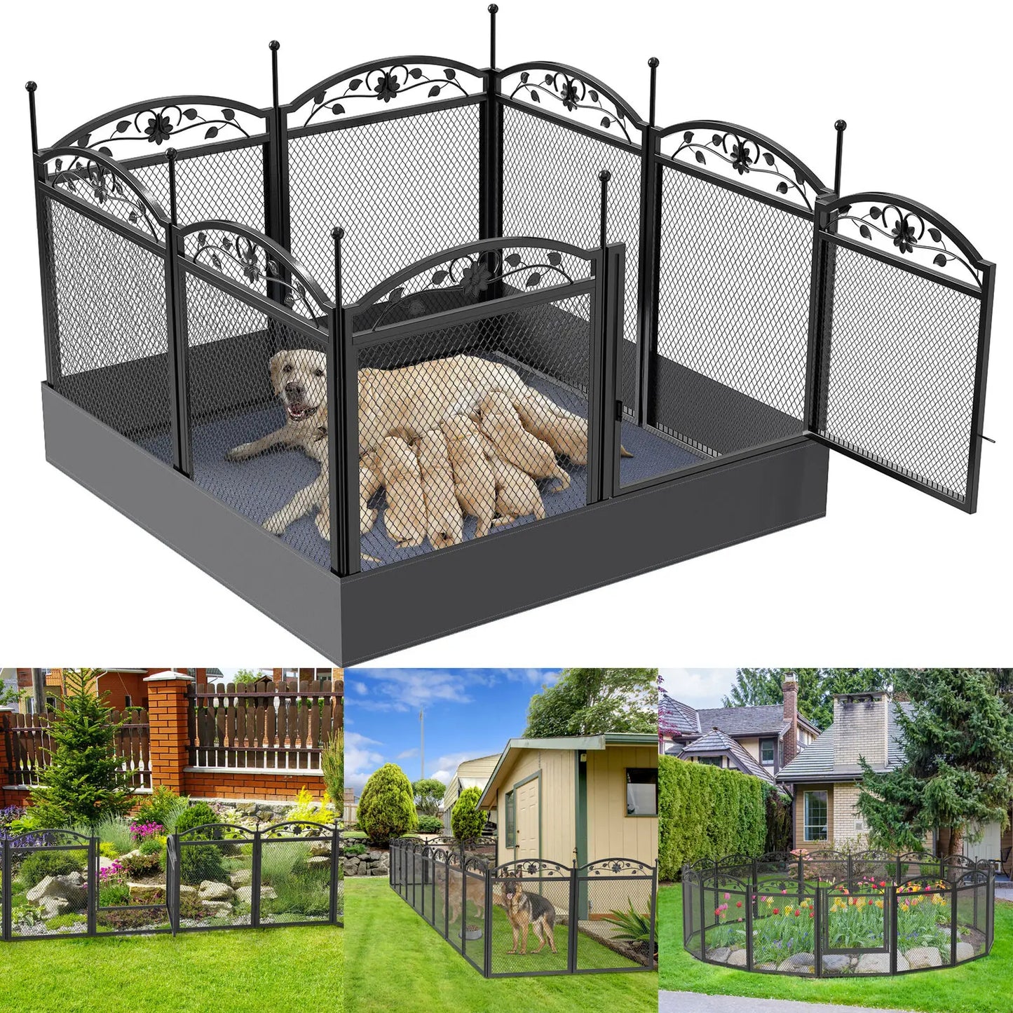 BINGOPAW Dog Playpen Fence Detachable Exercise Pen