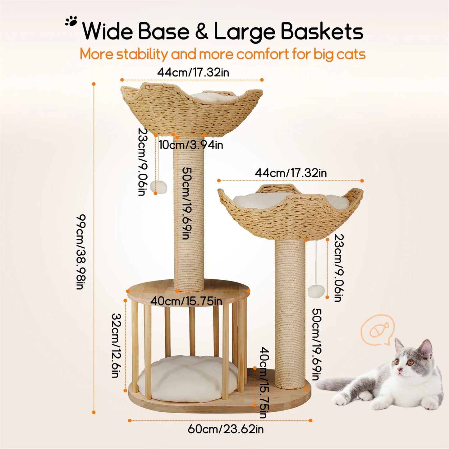 Bingopawcn Three Tier Cat Tree Tower Indoor Activity Center For Climbing Scratching Perches And Playtime
