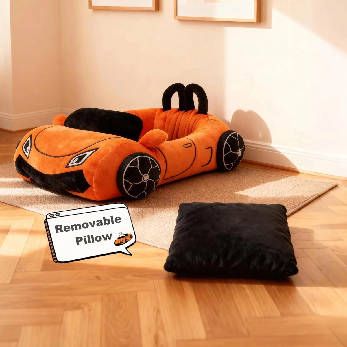 CWV Supercar Cat Bed Soft Washable Coral Fleece Pet Mat