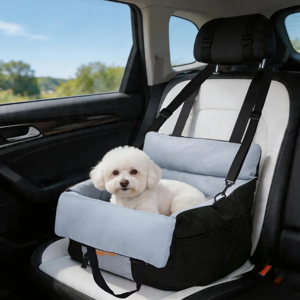 Borwart Portable Dog Car Seat With Safety Belt Washable Cover