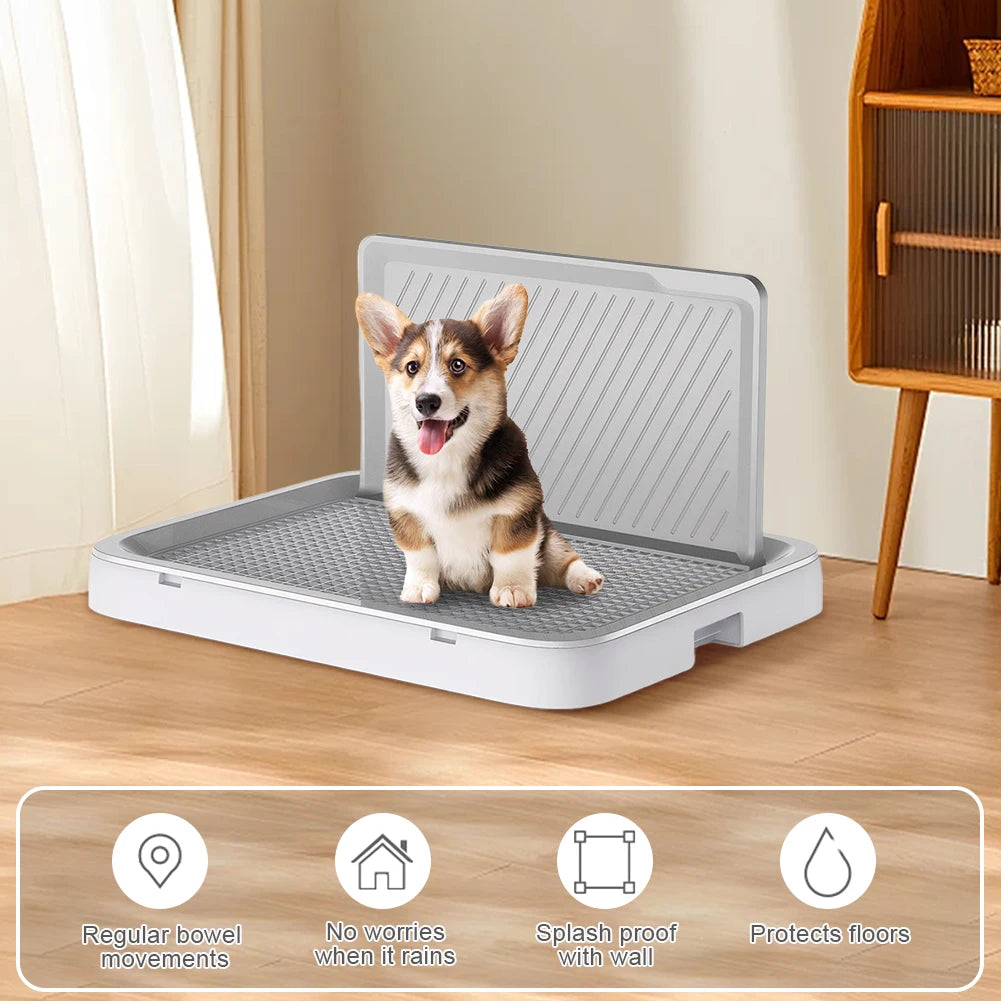Alloet Dog Potty Tray With Pee Wall Pan For Indoor Training Portable Non Slip Base Home Use