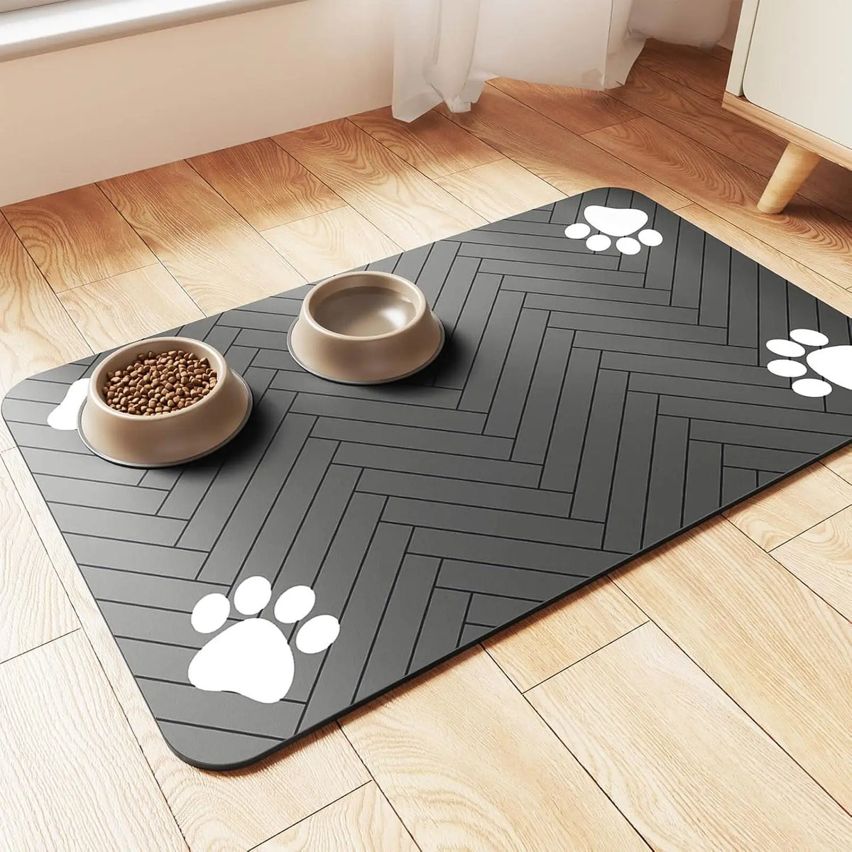 Quick Dry Absorbent Pet Feeding Mat With Waterproof Rubber Backing