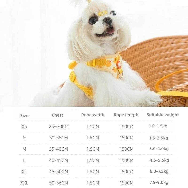 Cartoon Duck Dog Harness And Leash Set By NONE