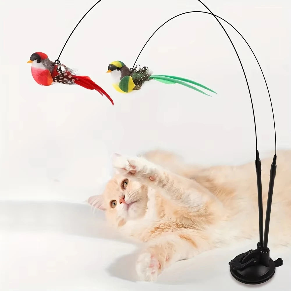 Interactive Cat Wand Toy With Non Slip Suction Base
