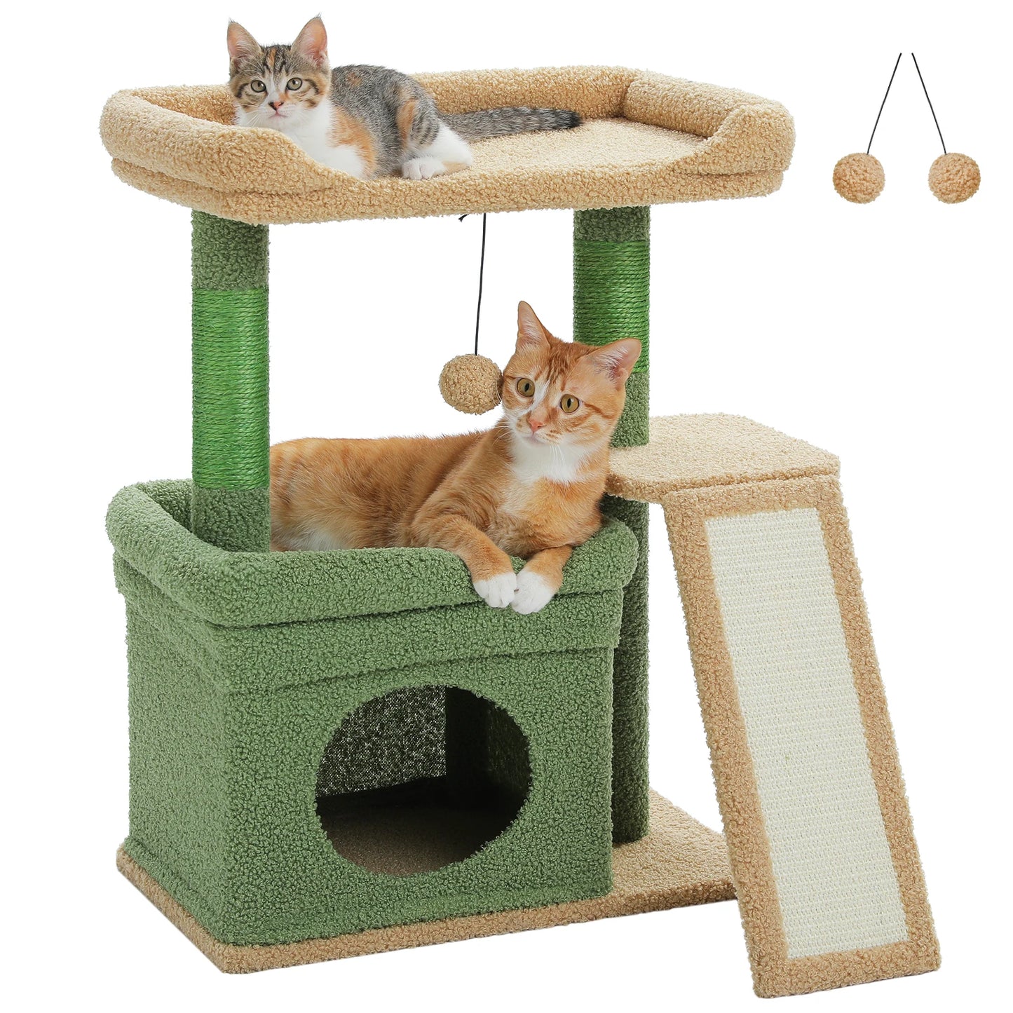 PAWZ Road Small Cat Tree Indoor Tower With Sisal Scratching Post And Top Perch Cat Condo